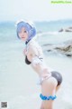 Coser @ 桜 桃 喵 Vol.036: 蕾姆 水 着 (48 photos)